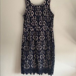 Navy & Nude Banana Republic Lace Dress